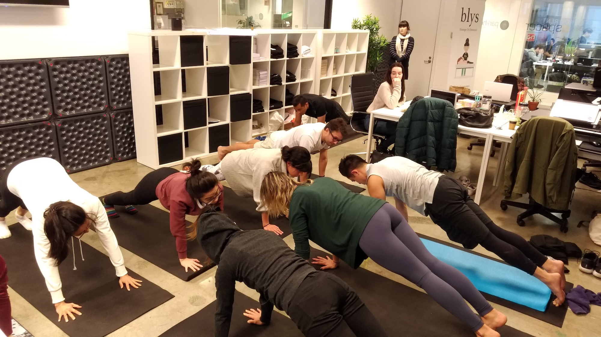 get blys mobile massage on demand Sydney yoga office team