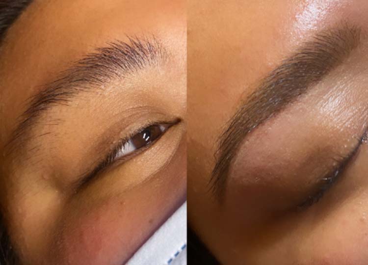 brow tint before and after