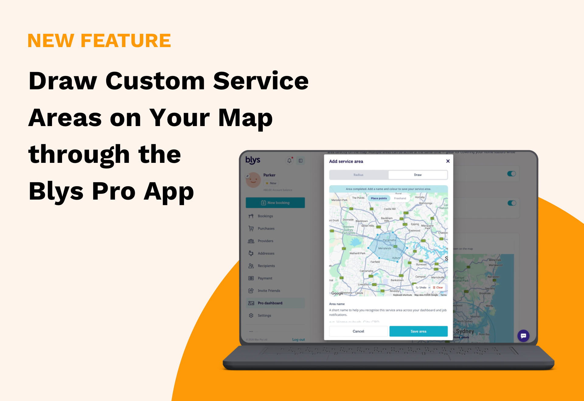 Draw Custom Service Areas on Your Map in the Blys Pro App